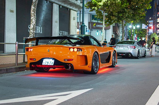 1-Hour Tokyo Tour in Tokyo Drift Mazda RX7 - Stop 1: Shibuya Crossing photo time with the Tokyo Drift RX-7 vibe