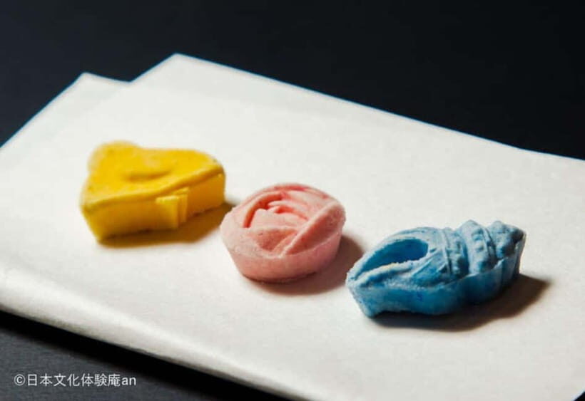 2 Types of Japanese Sweets making and Tea Ceremony - Ohigashi: making a dried Japanese sweet with Wasanbon