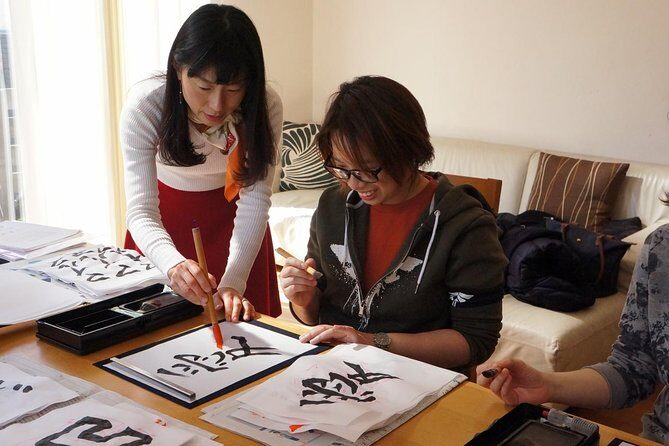 Authentic Japanese calligraphy class in Tokyo! Kanji your name - The home setting near Yoga Shrine: calm, friendly, and more memorable than a workshop
