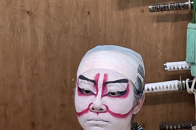 Authentic Kabuki Transformation & Mini Performance at Aioiza Gifu - Aioiza Theater inside the Mino Kabuki Museum: face paint, kimono, and stage time