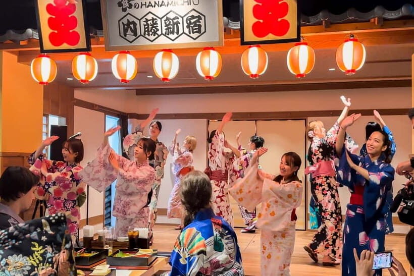 Bon Dance IZAKAYA in Shinjuku, Tokyo - The Dinner Course: Sushi, Tempura, Soba, and Skewers (Not Just Side Dishes)