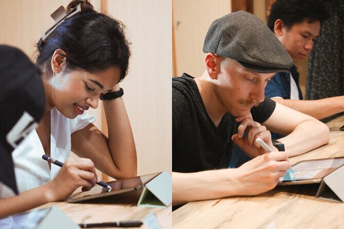 Calligraphy & Digital Art Workshop in Kyoto - Studio Aya and meeting Ami at iPadmate kids