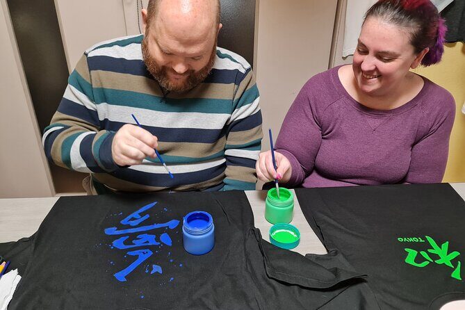 Calligraphy on T-shirt or lantern near Skytree Tokyo - Painting With Ink: The Moment It Becomes Real