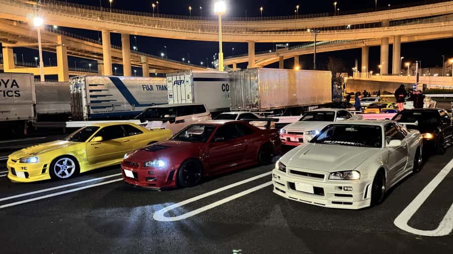 Daikoku & Tokyo Private JDM Tour by 700HP R34 GT-R - Tokyo Convoy Driving: Tunnels, Highways, and Real Night Energy