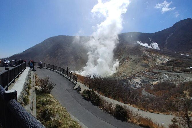 Hakone, majestic moment waiting! - Owakudani Valley: Hell Valley steam, ropeway pods, and black eggs