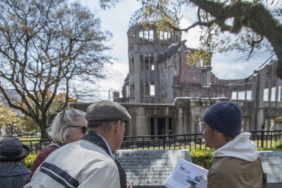 Hiroshima: Peace Walking Tour of World Heritage Sites - Meeting at Montbell and starting with the right tone