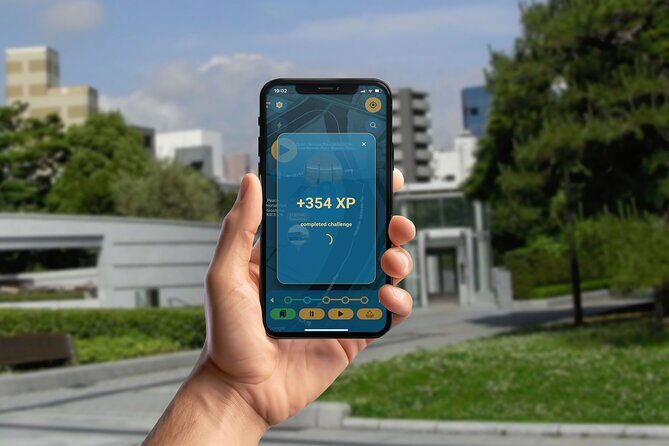 Historical Hiroshima GPS App Walking Tour Mobile Game - Entering Hiroshima’s remembrance zone at Peace Memorial Museum