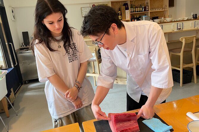 How to use Japanese knife, Tuna Cutting and Sushi Workshop - Making Nigiri: Cutting, Assembling, and Eating Breakfast