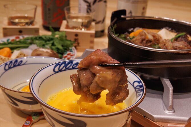 Japanese Sake Tasting & Wagyu Sukiyaki Cooking Class in Tokyo - Watching vegetable carving while your sukiyaki simmers