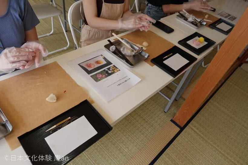 Japanese Traditional Sweets making - The hands-on rhythm: flower Nerikiri, then Kinton Nerikiri
