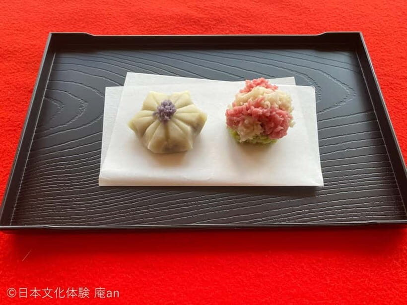 Japanese Traditional Sweets making and Tea Ceremony - Kinton Nerikiri and your second sweet: real practice, not just a sample