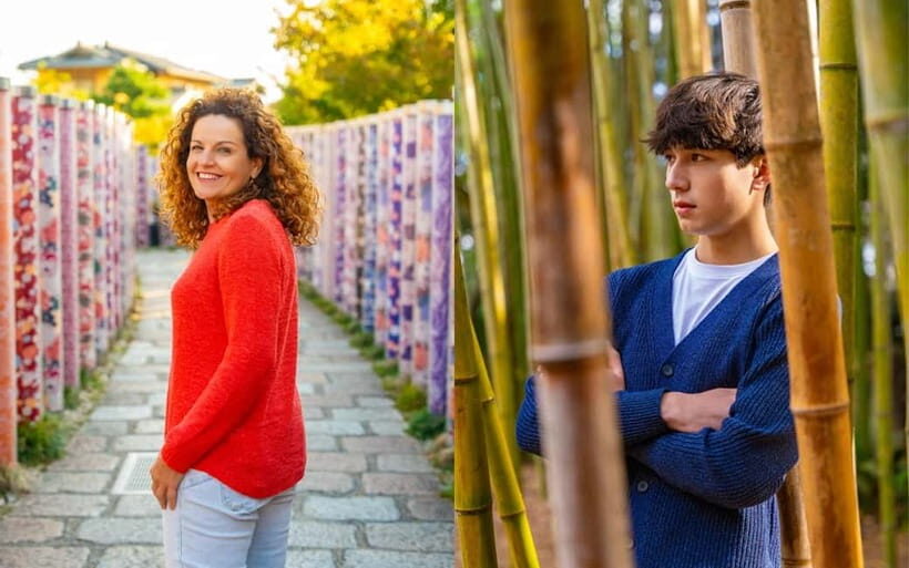 Kyoto: Private Photoshoot Experience in Arashiyama Bamboo - How the Photographer Gets You Looking Natural (Mina, Josh, and the Pose Coach Effect)