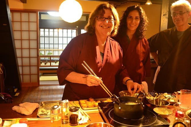 Kyoto Sushi & Takoyaki Cooking Class near Gion and Kiyomizu-dera! - Eating your creations: lunch, pairing drinks, and more than one dessert