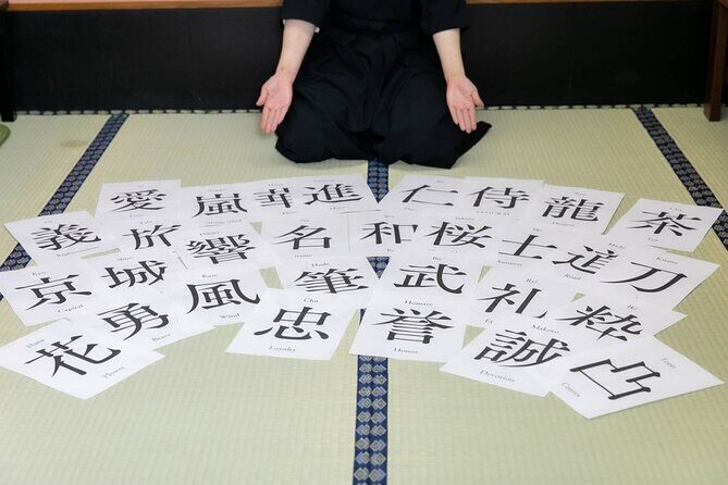 Learning Zen of Japanese Calligraphy in kimono near Osaka Castle - Choosing your kanji: how you get a personal, not generic, souvenir
