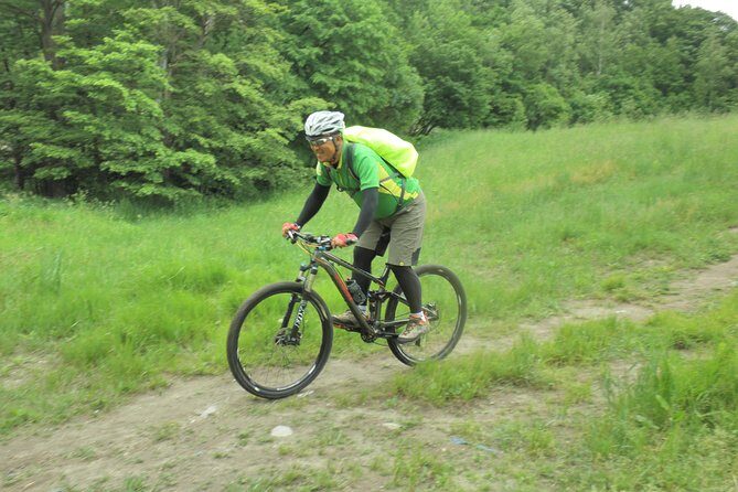 Nopporo Forest Mountain Bike Tour from Sapporo, presenting a retro Cycle cap - The ride route: safety talk, mostly flat forest loops, and wildlife stops