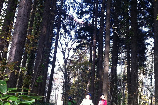 Nopporo Forest Mountain Bike Tour from Sapporo, presenting a retro Cycle cap - Pickup, gear, and Jun-san’s guiding style