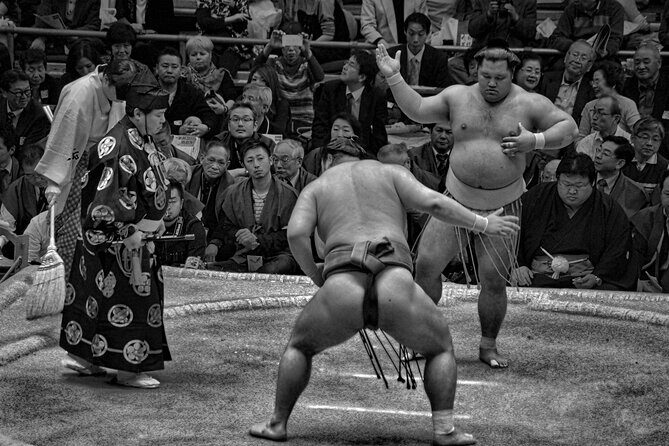 Official Sumo Tournament Ticket with Guided Experience - Entering sumo mode at Former Yasuda Garden