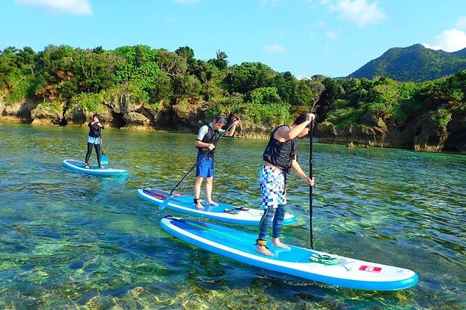 Okinawa Ishigaki Kabira Bay SUP or Canoe Tour - Stop 2: Ishigaki-jima—paddling with the island in frame