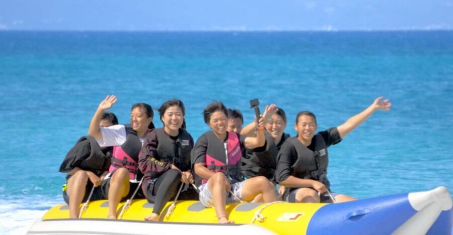 Okinawa Island Fun: Tsuken Marine Activities - Your 3 Marine Activities: Banana Boat, Clear Water Gear, and Towing Tubes