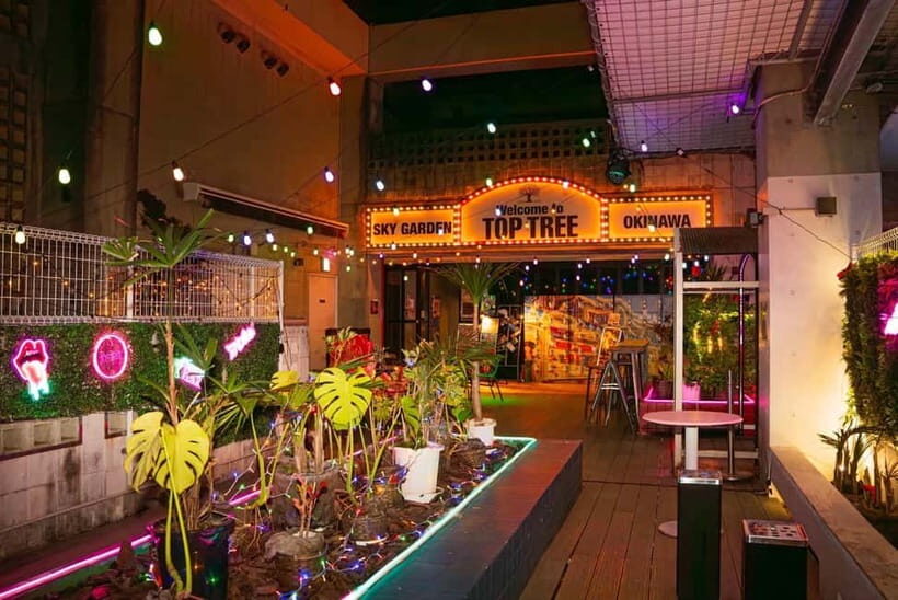 Okinawa:Sky BAR TOPTREE Nightclub Entry Ticket+Drink & VIP - Drinks Setup: 2 Drinks vs All-You-Can-Drink