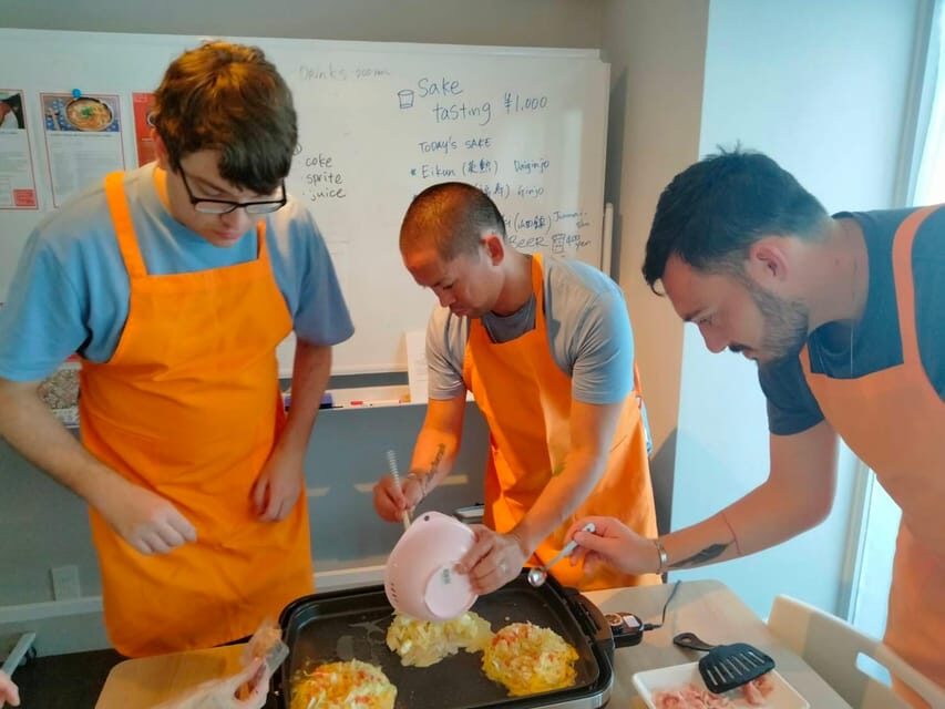 Okonomiyaki or Ramen&Gyoza Class with Local Shop Tour - Two Menu Paths in the Kitchen: Okonomiyaki & Yakisoba or Takoyaki