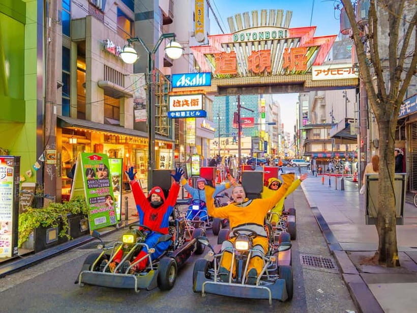 Osaka: Guided Go Karting Tour in a Funny Costume - Your One-Hour Itinerary: Namba, America-mura, Dotonbori, Tsutenkaku, and Shin-sekai