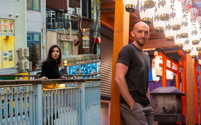 Osaka: Private Vibrant Nighttime Photoshoot (Dotonbori) - Ebisu-bashi Bridge and the Glico Sign: the two “start here” anchors
