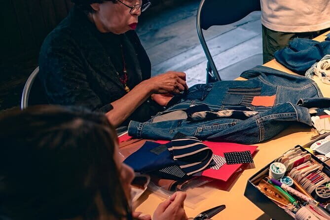 Osaka Small Group Sashiko Japanese Craftmanship Workshop - The stitching part: geometric stitches you can actually finish