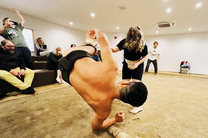 Osaka Sumo Experience with Live Show and Audience Challenge - Watching the techniques up close, without needing a sumo glossary