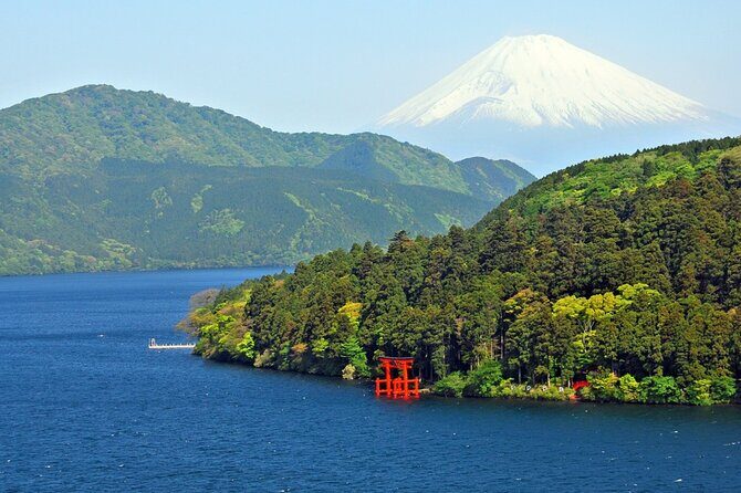 Private tour to Mount Fuji and Hakone from Tokyo - The Hakone cluster: torii in the water, ropeway views, and Owakudani steam