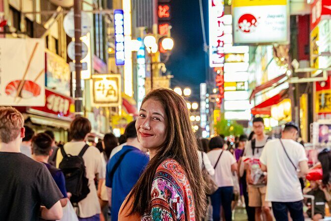 Private Vibrant Night Photoshoot Experience in Osaka (Dotonbori) - Glico Sign and Ebisubashi Bridge: the neon anchors of your photo set