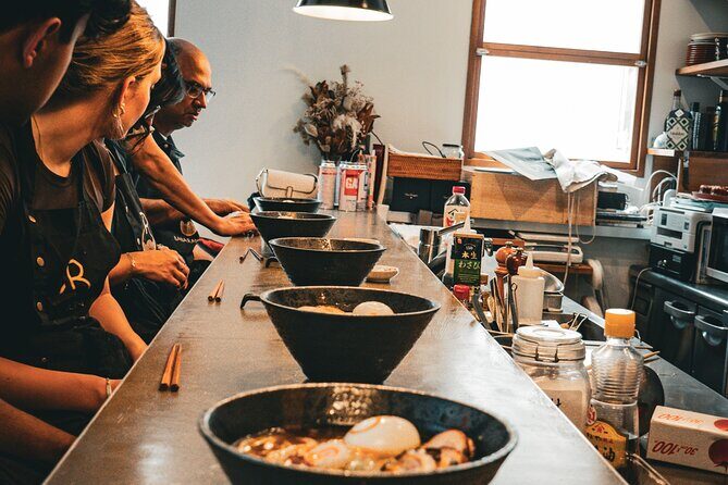 Professional Ramen & Gyoza with Ramen Chef in a restaurant! - Baba Ramen Cooking Meguro: where the class actually happens
