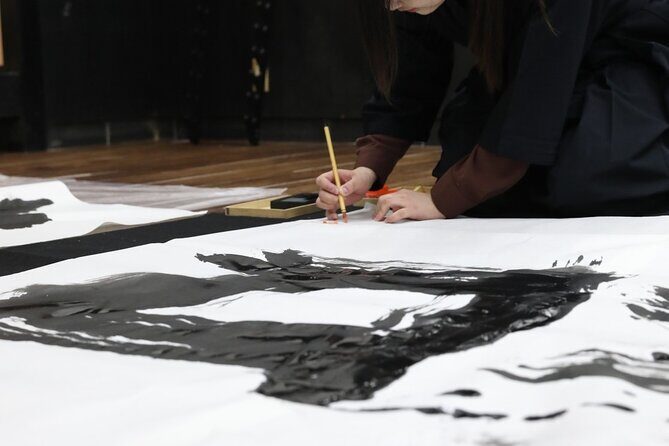 Samurai Calligraphy:Final brushstrokes of a lifetime before a War - The Oversized Brush Moment on 150cm x 150cm Paper