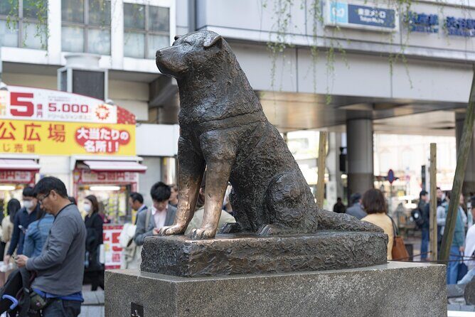 Shibuya by night in Small Groups: Neon Lights and Local Flavors - Stop 1: Hachiko Square and the Story That Gives Shibuya Meaning