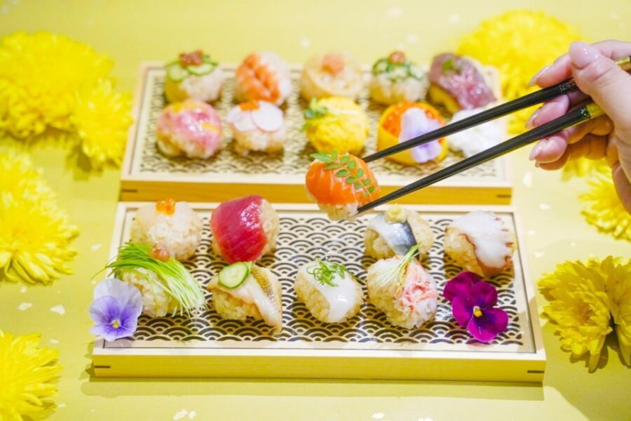 Sushi making experience in Shinjuku, Tokyo - Fillings, toppings, and those photogenic edible flowers