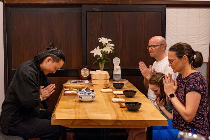Takayama Rice ball Making and meditation at Takayama Zenkoji. - Onigiri and miso soup in the temple kitchen