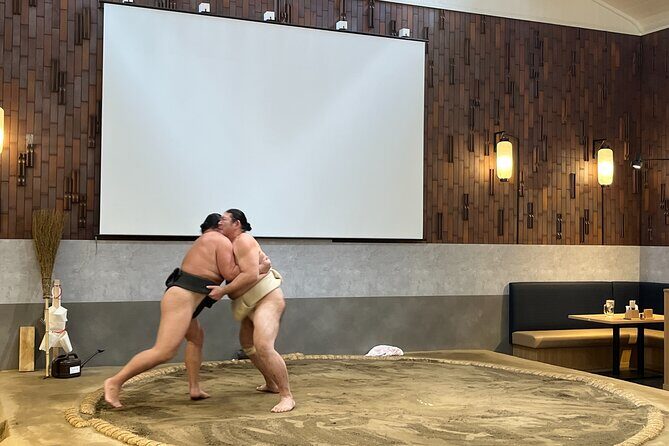the SUMO show with Dinner - Dinner First: Sukiyaki, Chanko-Style Soup, Rice, and Ice Cream