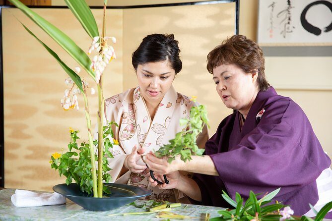 Three Japanese cultures experience in one day with simple kimono - Flower Arrangement 1:00–2:00: Build Balance with a Kenzan