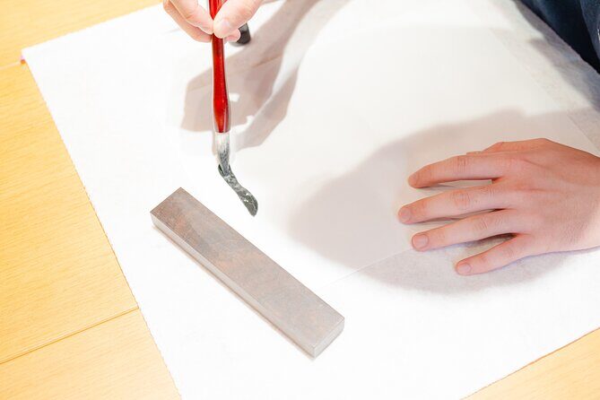 Tokyo: Calligraphy Experience at Japanese Room in Shibuya - The final piece on decorative paper: what you’ll take home