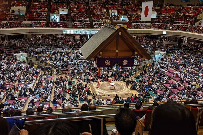 Tokyo: Enjoy Sumo match and know about it! [Ticket included] - Former Site of Kokugikan: Capsules, Snacks, and the Pre-Match Mood