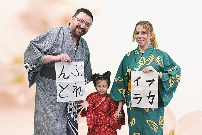 Tokyo Family Culture Workshop: Calligraphy, Origami &Yukata Photo - Yukata fitting and photos: turning your artwork into a real memory