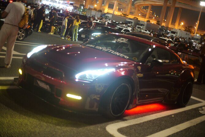 Tokyo JDM Daikoku PA Car Meet Private LEXUS RC Tour from Yokohama - Yokohama Bay Bridge at night: the skyline you can feel stretching