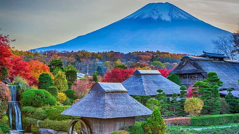 Tokyo:Fuji-Kawagu Cable Car (Ticket Inc.) Shinkurayama&Panos - Niikurayama Asama Park: The Classic Fuji Photo with Traditional Architecture