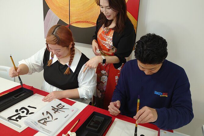 Traditional Calligraphy Experience near Dotonbori - The Final Moment: Hanging Scroll, Your Name, and a Stamp