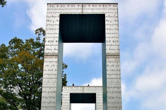 Walking Through History: Hiroshima's Path to Peace - Gates of Peace: the finish line with a message in many languages